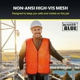 thumbnail image 2 of Rugged Blue Hi-Vis Mesh Safety Vest, Hi-Vis Orange, REG, 2 of 7