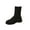 Black Middle Mid Calf Boots, variant on Fashion Women's Mid Calf Boots Casual Round Toe Lace-up Comfy Footwear for Everyday Use