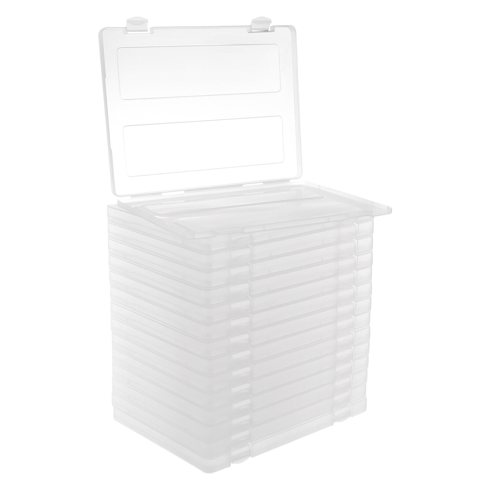 Clear Snap-tight Design File Box, Document Organizer Box,15 Boxes Paper Storage Box Office Accessory PP