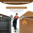 thumbnail image 6 of 8X10 FT Outdoor Storage Shed, Metal Garden Tool Shed with Windows, Lockable Door & Ventilation, Weatherproof Bike Shed Pet Shelter for Backyard, Brown, 6 of 8
