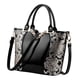 thumbnail image 3 of Bolso de mano para mujer bordado con lentejuelas y flores, de charol, para el hombro Negro, 3 of 9