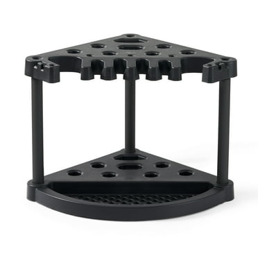 Keter Compact Corner Tool Rack for Storage and Organization of Long-Handled Garden Tools, and Accessories