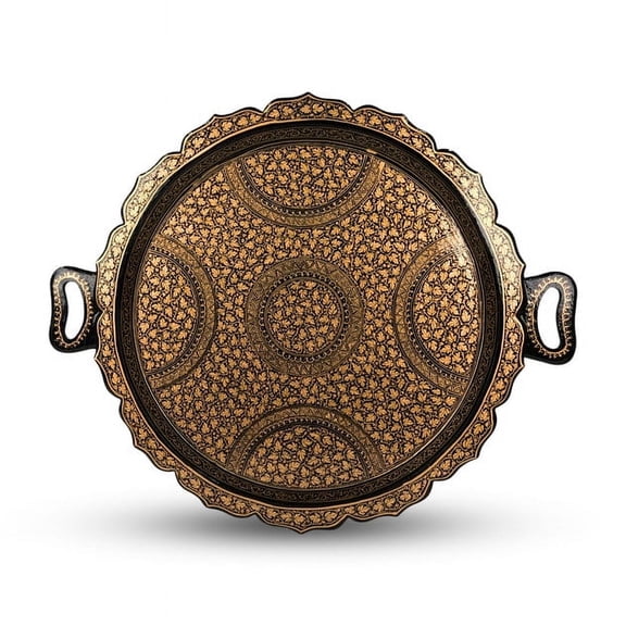 Kashmiri Papier Mache Round Tray