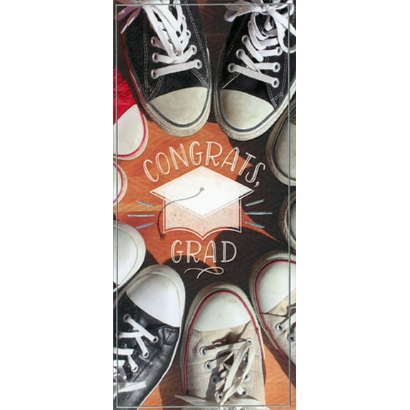 Designer Greetings Circle of Sneakers Money Holder / Gift Card Holder Graduation Congratulations Card