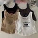 thumbnail image 2 of ITOOLIN Mujeres Carta Impresa Tank Tops Con Almohadilla De Sujetador Casual Crop Camisola Irregular Verano Para Deportes, 2 of 4