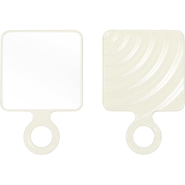 Square Hand Mirror Handheld Mirror with Handle Hand Mirror for Women (Electroplated Silver