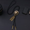 thumbnail image 6 of Elegant Black Bolo Tie with Pendant Cowboy Necktie Western Tie, 6 of 11
