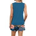 thumbnail image 5 of JULMCOMO 2 Piece Sets for Women Sleeveless Tank Top Hawaiian Casual Short Sets Drawstring Waist Beach Vacation Summer Clothes with Pockets Dark Blue 2XL, 5 of 5
