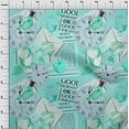 thumbnail image 4 of oneOone Polyester Lycra Aqua Blue Fabric Nostalgia Sewing Craft Projects Fabric Prints By Yard 56 Inch Wide, 4 of 5