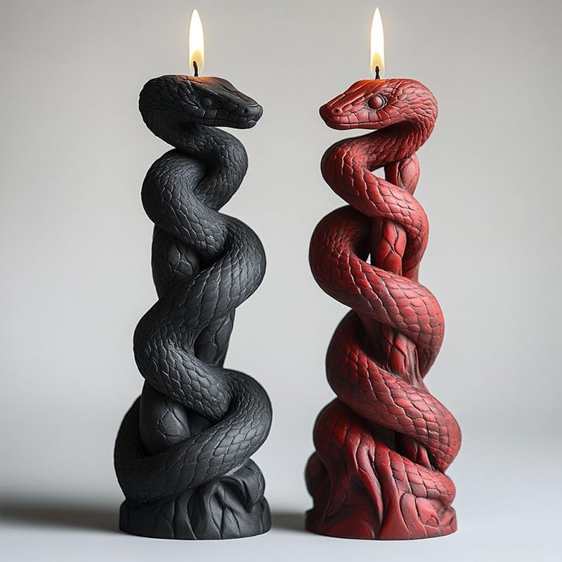 ABCISI Snake Pillar Candle Mold, Snake Winding Column Silicone Mold for Soy Wax Candle, 3D Silicone Mold for Resin Casting DIY Plaster Polymer Clay Home Decoration