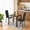 Glass Table-PU Black, variant on 3 Piece Dining Table Set for 2, Glass Kitchen Table and Chairs with Upholstered PU Leather Chairs for Apartment, Small Space, White