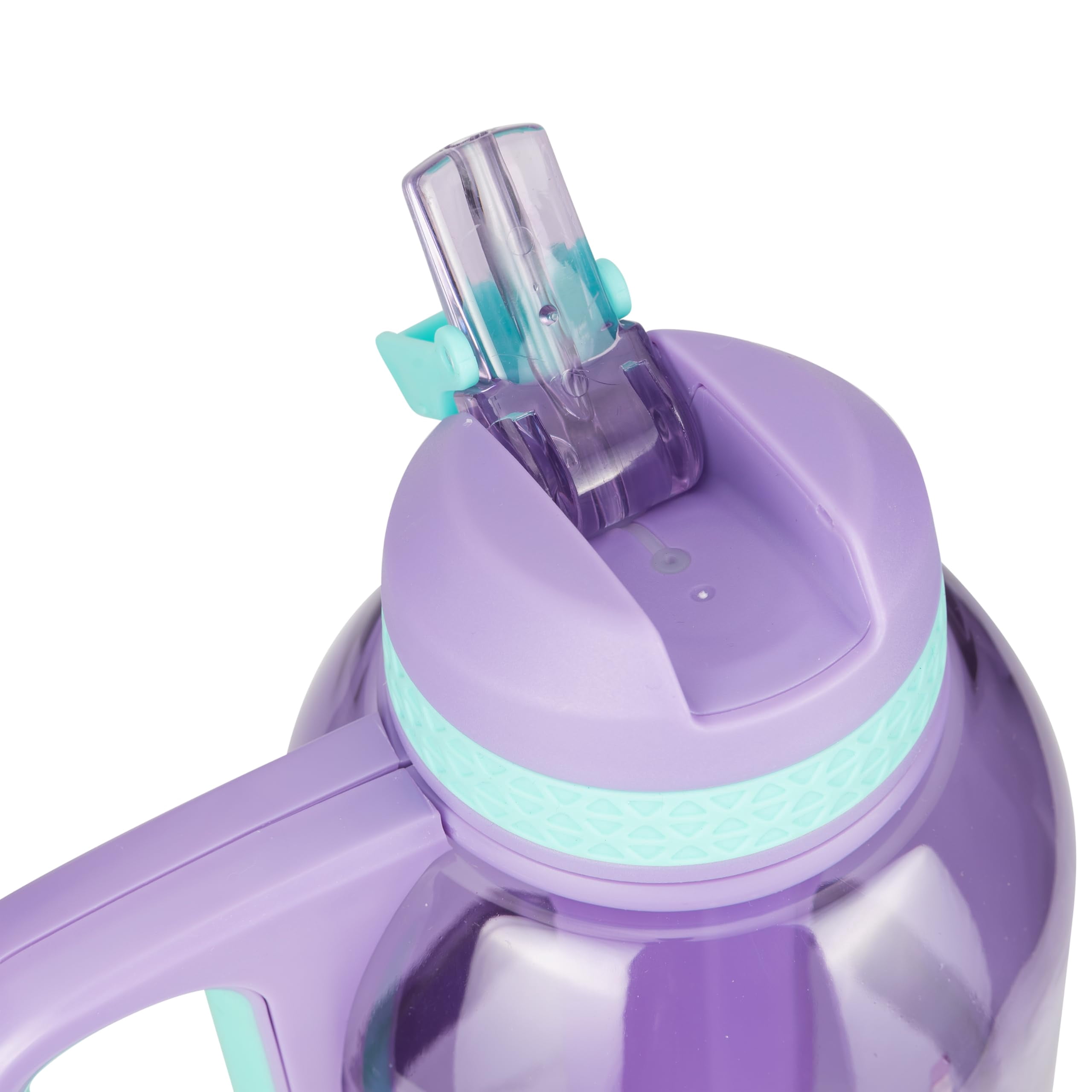 COOL GEAR 2-Pack 64 oz System Sports Water Bottle with Freezer Stick and Handle | Durable, Shatter Resistant Tritan™ Material - Purple/Pink