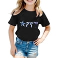 thumbnail image 2 of YUEHUA Shirts for Girls 5T Girls Casual Short Sleeve T Shirt Cute Ocean Animal Print Round Neck Loose Fit Soft Comfortable Summer Basic Tee for Toddler Kids, Size 4-5 Years, 2 of 3