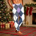 thumbnail image 4 of Christmas Pajama Pants for Men Plaid Jogger Drawstring Xmas Loungewear Elastic High Waist Casual Loose Sleep Pants, L, 4 of 7