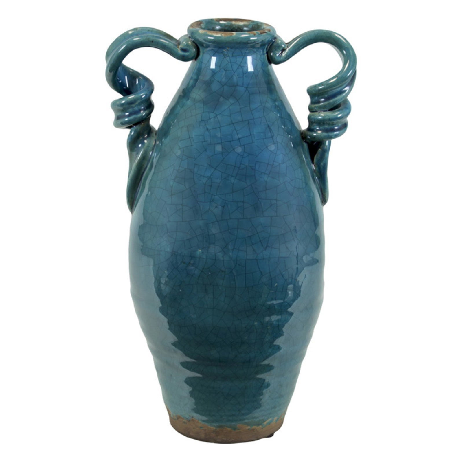 Urban Trends Narrow Neck Tuscan Ceramic Table Vase with Craquelure