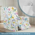 thumbnail image 3 of Xoenoiee Colorful Floral Print Recliner Chair Cover 4-Pieces Lazyboy Cover for Recliner Chair with Storage Pockets Furniture Protector for Living Room, Jacquard Sofa Slipcover for Kids, Pets, 3 of 7