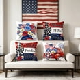 thumbnail image 4 of Anhility 4Pcs 4th of July Pillow Covers, Red White Blue Patriotic Throw Pillow Cover, Gnome Cushion Case for Independence Memorial Day Home Sofa Couch Decoration 18x18 Inch, 4 of 6
