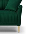 thumbnail image 6 of 2-Seater Velvet Green Sofa with Channel-Tufted Back Design, Removable Seat Cushions & 2 Throw Pillows for Modern Living Rooms, 6 of 8