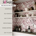 thumbnail image 3 of S4Sassy Peel & Stick Vinyl Wallpaper, Chic Watercolor Leaf Wallpaper Contact Paper Waterproof - Pink, 25"x120", Textured Removable Wall Covering for Bedrooms & Living Areas, Renter Spaces, Cabinets, 3 of 8