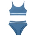 thumbnail image 4 of Hessimy Girls UPF 50+ Beach Sport Athletic Bikini Swimsuit(Navy,13-14 Years), 4 of 4