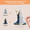 thumbnail image 3 of Rotating acrylic ornament featuring a detailed goddess Hecate with long hair, horns, scepter, and adorned dress in vibrant colors and intricate designs, 3 of 8