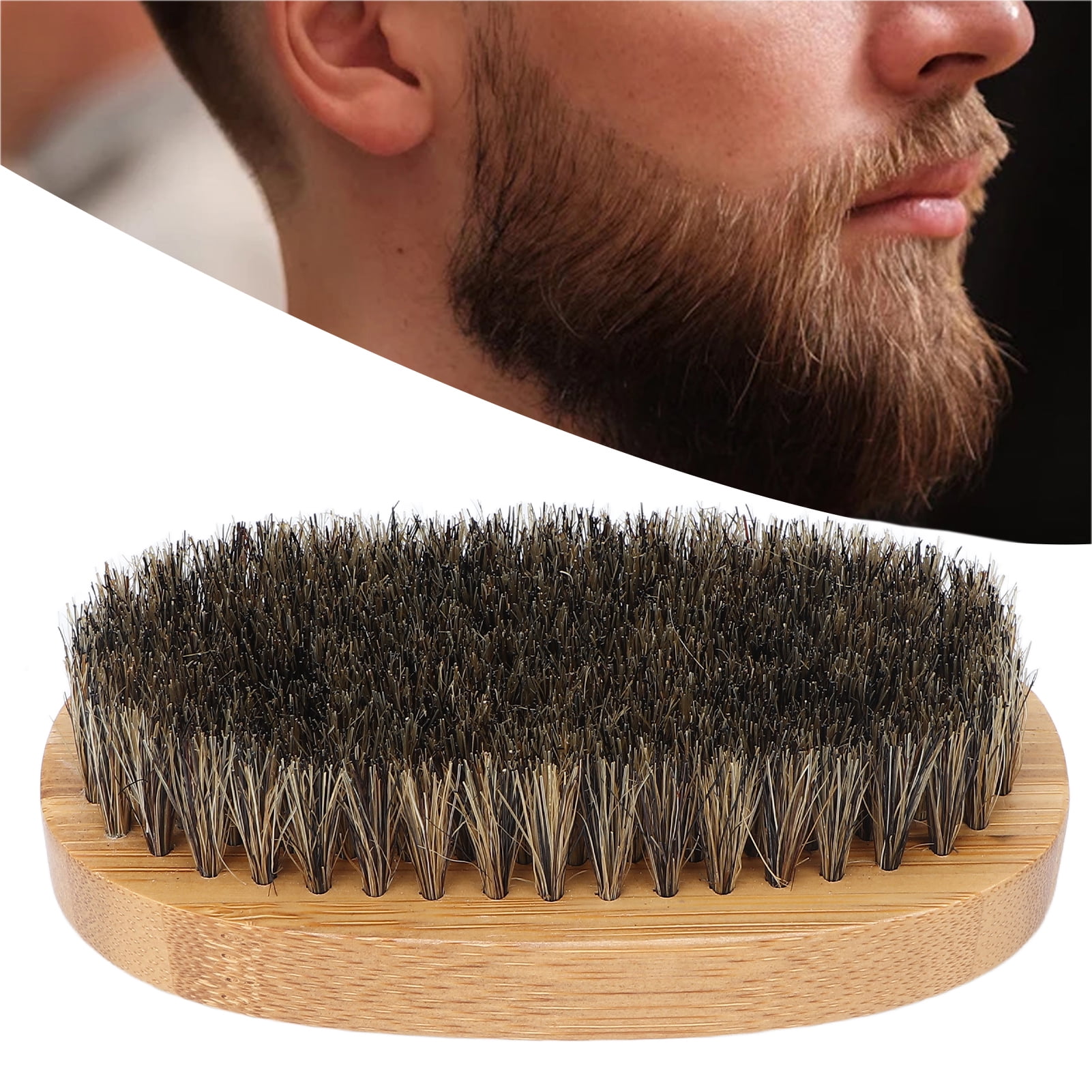 Tebru Beard Styling Brushes Soft Bamboo Comfortable Massage Beard Hair  Beauty Brush For Men And Women,Bamboo Beard Brush,Hair Brushes 