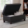 thumbnail image 4 of Dorel Living rectangulaire rembourré Pouf de rangement, Espresso, 4 of 9