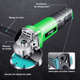 thumbnail image 5 of Amoladora Angular 2000w Motosierras Eléctricas + Accesorios Verde, 5 of 5