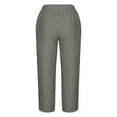 thumbnail image 5 of Diufon Plus Size Pants for Women Solid Color Capris Pants Linen Wide Leg Pants with Pockets, 5 of 5