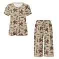 thumbnail image 5 of DISNIMO Cowboy Printed Womens Pajama Sets Short Sleeve Top and Capri Pant Ladies Pjs Set Casual Loungewear with Pockets, 2XL, 5 of 7
