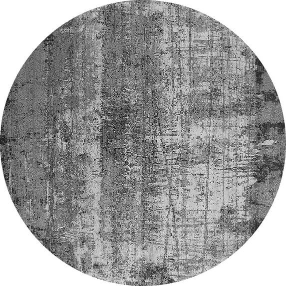 Ahgly Company Indoor Round Oriental Gray Industrial Area Rugs, 8' Round