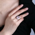 thumbnail image 6 of Elegant Radiant Cut Engagement Rings for Women 8 Carat Crushed Ice Wedding Ring Sterling Silver CZ Statement Pink Cocktail Rings for Her, 6 of 7