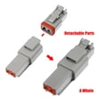 thumbnail image 5 of Unique Bargains 3 Set 2 Pin Way Gray Waterproof Electrical Wire Connector with Deutsch Solid Contacts 14-20 AWG, 5 of 6