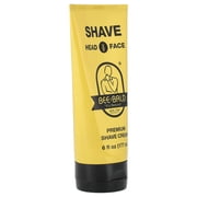 Bee Bald SHAVE Premium Shaving Cream for Men, Smooth Shave, for Face and Head, 6 fl oz