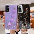 thumbnail image 2 of Note11s Love Heart Wrist Chain Glitter Case On For Xiaomi Redmi Note 11 Pro 4g 5g 11pro Plus 10 10s 9 9s Bracelet Silicone Cover, 2 of 5