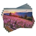 thumbnail image 1 of Ambesonne Country Place Mats Set of 4, Spring Mountains Floral, Standard Size, Pink Blue, 1 of 6