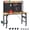 48"L, variant on 71-Inch Adjustable Workbench with Pegboard, Heavy-Duty Rolling Garage Work Table with Wood Top, Power Outlets, USB Ports, Storage Shelf and Hooks, Natural and Black