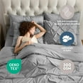thumbnail image 5 of Virtu Queen Comforter Set, 7pc Bed in a Bag, Pleated Bedding Comforter Sets Queen, Gray/Silver, 5 of 10