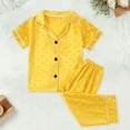 thumbnail image 2 of Zszcpp Newborn Kids Pj'S Outfit Lounge Set Girls Boys Dot Polka Print T-Shirt Loungewear Button Down Pants Set Short Sleeve Sleepwear Clothes Sets, 2 of 5