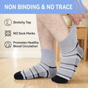 LOFIR Bamboo Viscose Diabetic Socks, Wide Non Binding Neuropathy Socks for Women & Men, 5 Pairs Ankle Seamless Socks, Size 11–13