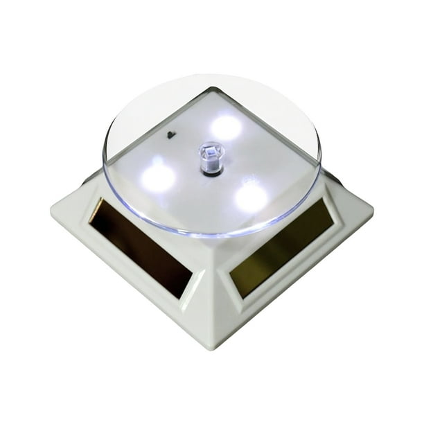 Billuyoard Soporte de exhibición Estante para reloj Escaparate solar Pendientes Tocadiscos Operación con Diseño giratorio Suministros de Almacenamiento y organización del hogar Blanco Billuyoard HA075753-01