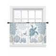 thumbnail image 2 of Sheer Curtains 54 Inches Long, Blue Turtle Coastal Light Filtering Window Curtains for Living Room/Bedroom, Summer Beach Nautical Coral Rod Pocket Voile Sheer Curtain Drapes, 52"W x 54"L, 2 Panels, 2 of 8