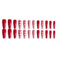 thumbnail image 1 of 24 Uds bailarina brillo diamante cristal brillo largo ataúd brillo uñas postizas prensa puntas de uñas postizas para manicura mujeres y niñas, 1 of 7