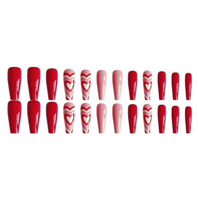 24 Uds bailarina brillo diamante cristal brillo largo ataúd brillo uñas postizas prensa puntas de uñas postizas para manicura mujeres y niñas