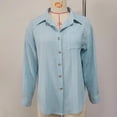thumbnail image 4 of Timegard Formal Tops for Women Long Sleeve Lapel Neck Button Shirts Solid Color Work Casual Loose Tops, 4 of 8