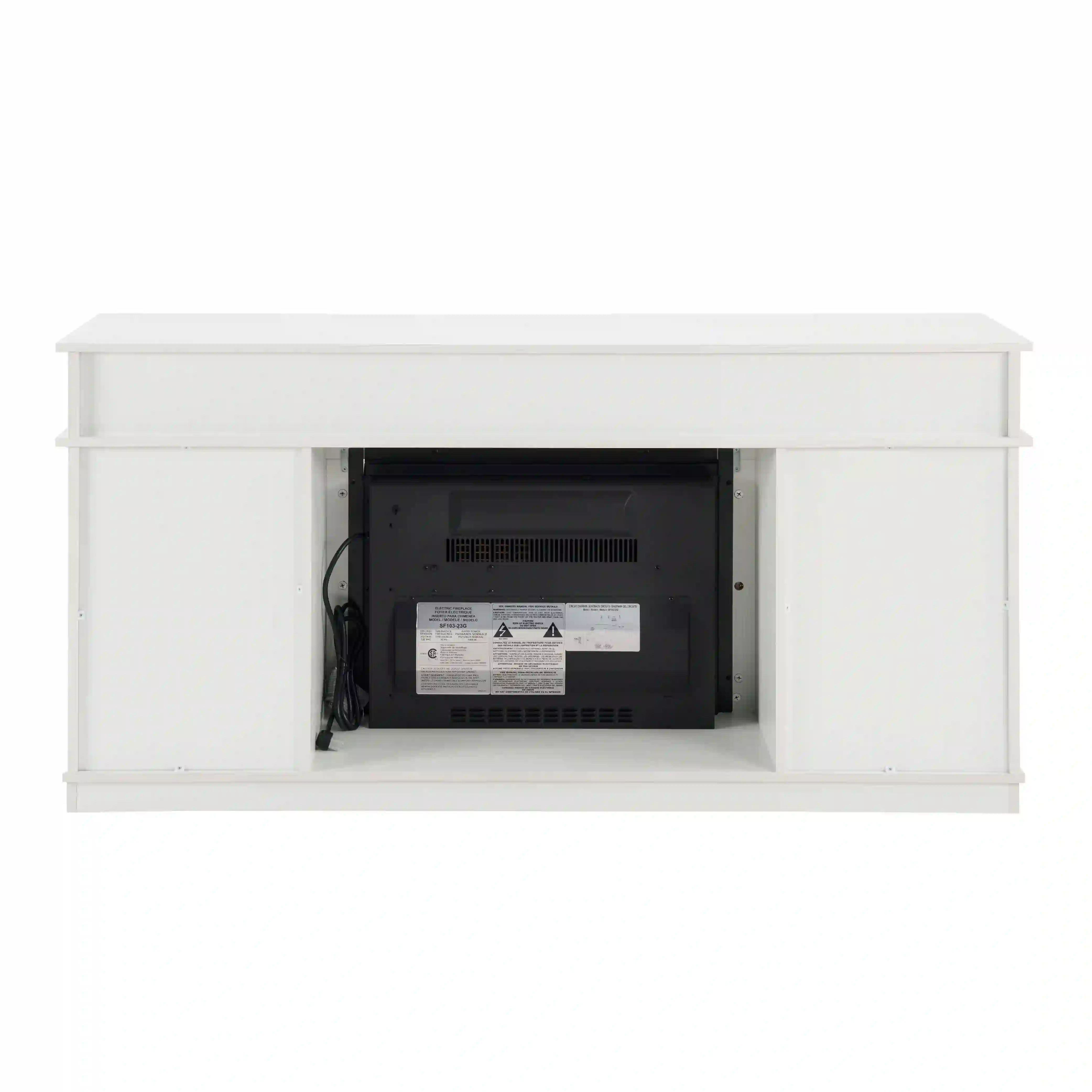 Aukfa Farmhouse Sliding Barn Door TV Stand for TVs Up to 65",Storage Cabinet Table,White