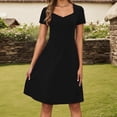 thumbnail image 2 of Daolelai Women's Summer Elegant Retro Sweetheart Neck Short Sleeve A-Line Skirt Work Party Casual Dress, 2 of 5