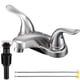 thumbnail image 1 of KPWATER Grifos para fregadero de baño, 2/3 orificios, níquel cepillado, manijas dobles, revestimiento de plástico de 4 pulgadas, grifo de baño con drenaje emergente y 2 mangueras de suministro para to, 1 of 8