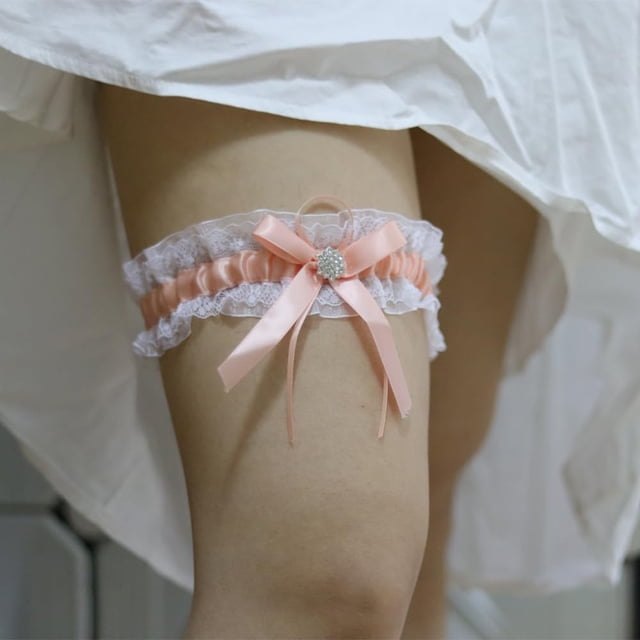 Ohufall White Garters For Bride 2 Pieces, Wedding Garter For Bride Elasticity Lace Garter, Wedding Garter Set For Bride