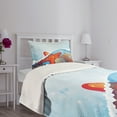 thumbnail image 3 of Ambesonne Starfish Quilted Bedspread Set 2 Pcs, Foaming Ocean, Twin Size, Multicolor, 3 of 5